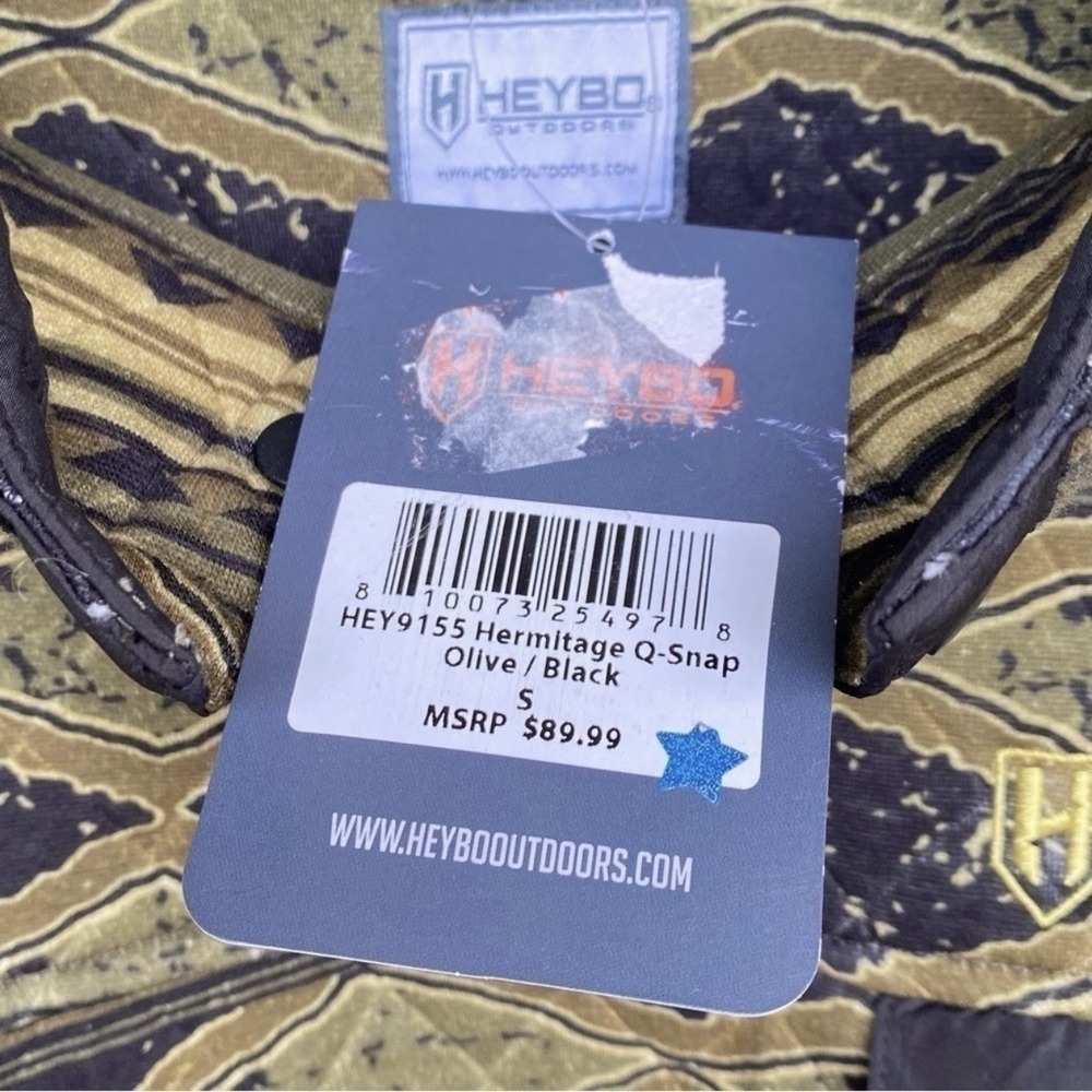 Heybo Outdoors Hermitage Quarter Snap Pullover Olive Black HEY9155 Mens S New - Picture 8 of 8